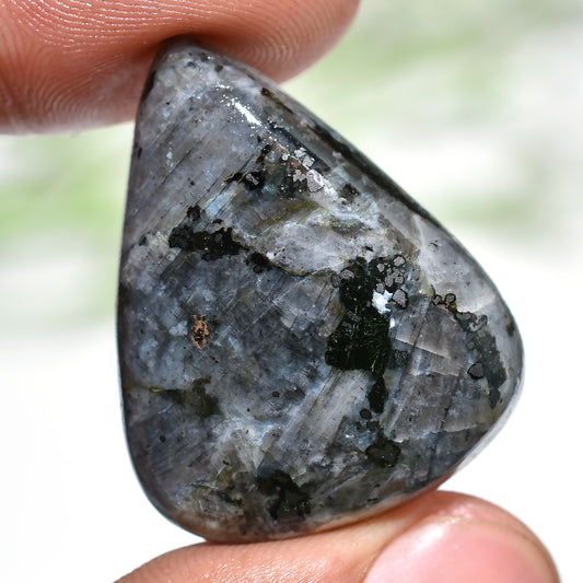 Premium Larvikite Cabochons – Natural Gemstones for Jewelry Designers(33x25x5mm,/41ct)