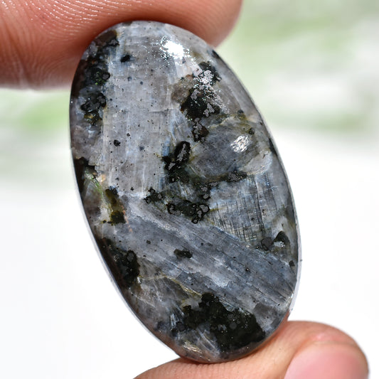 Larvikite Cabochon – Smooth Polished Natural Gemstones for Jewelry(35x21x5mm,/39ct)