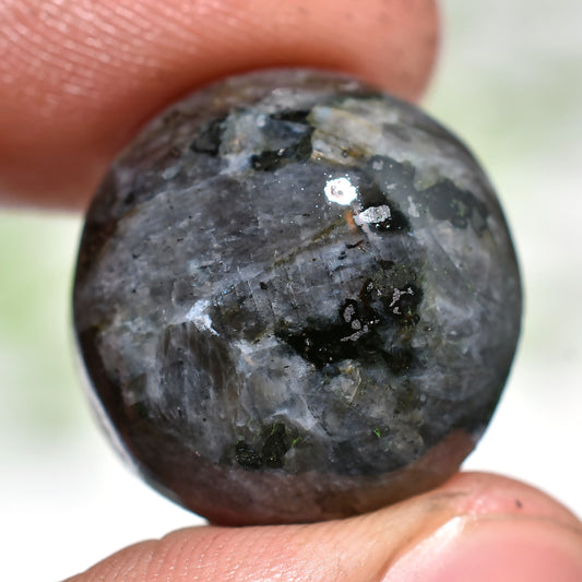 Handcrafted Larvikite Cabochon – Smooth Gemstone for Jewelry(20x19x5mm,/24ct)