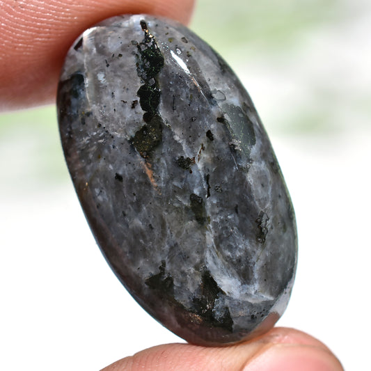 Hand-Polished Larvikite Cabochons – Natural Jewelry Stones(32x18x6mm,/37ct)