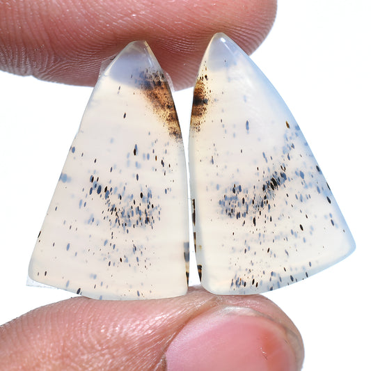 Montana Agate Earring Pair Cabochon, Natural Matching Gemstones