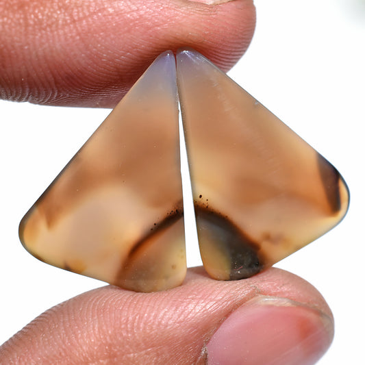 Natural Montana Agate Fancy Shape Pair Cabochon, Matching Earring Gemstones