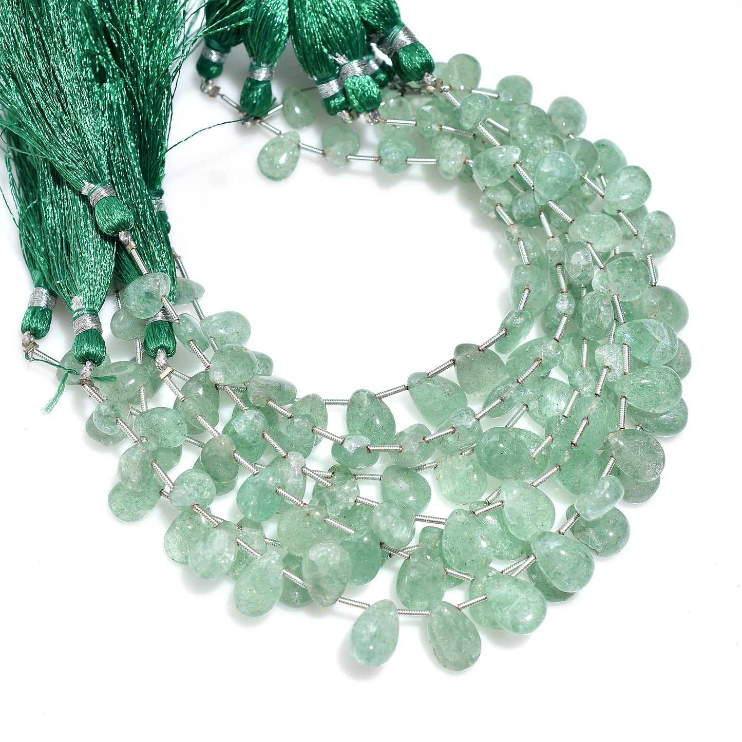 Delicate Green Fluorite Smooth Pear Beads  –  Natural Gemstone Wholesale Strand For Jewelry Makers