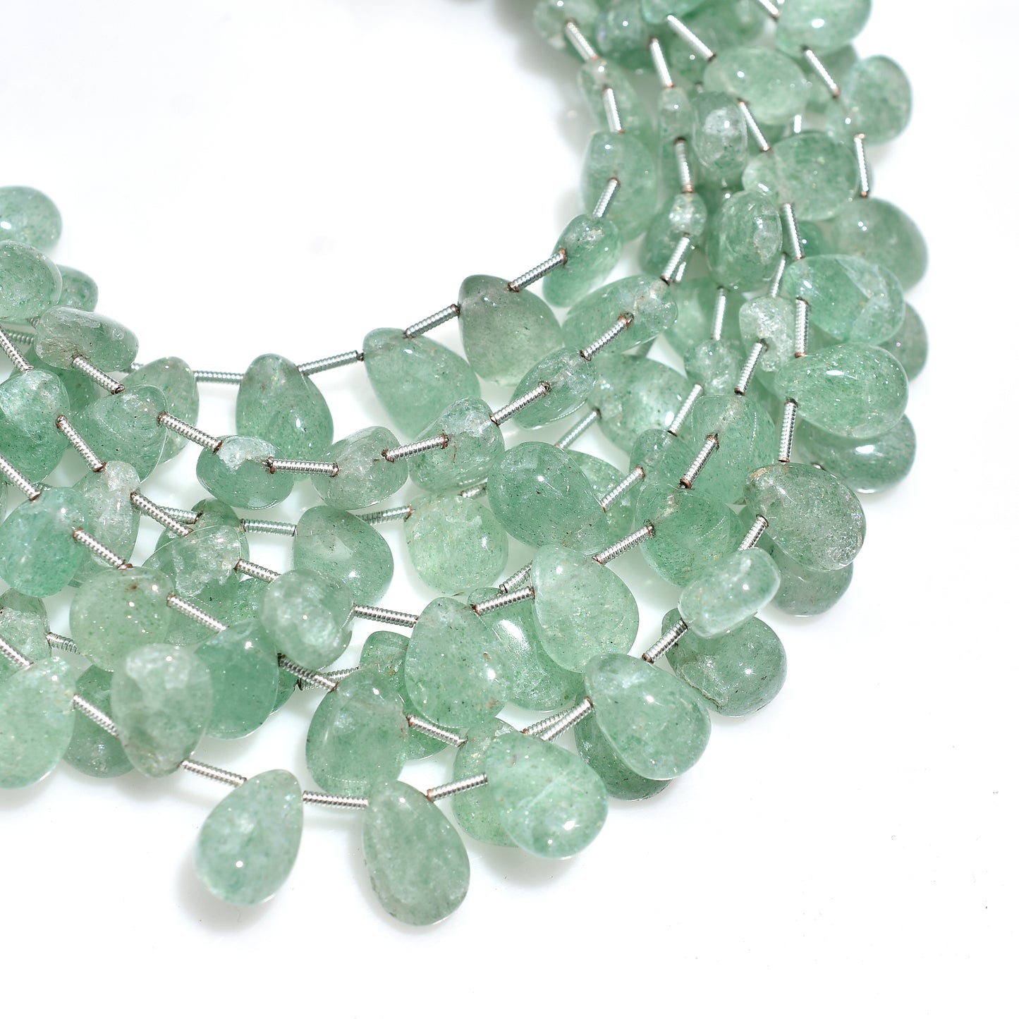 Delicate Green Fluorite Smooth Pear Beads  –  Natural Gemstone Wholesale Strand For Jewelry Makers