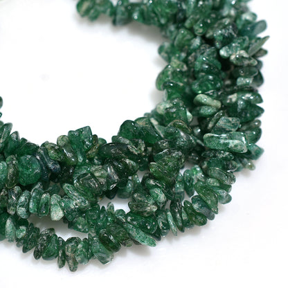 Wholesale Green Mica Uncut Chip Beads – Raw Unpolished Gemstone Strand For DIY Jewelry