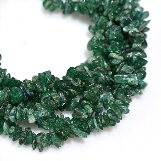 Wholesale Green Mica Uncut Chip Beads – Raw Unpolished Gemstone Strand For DIY Jewelry