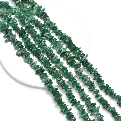Wholesale Green Mica Uncut Chip Beads – Raw Unpolished Gemstone Strand For DIY Jewelry