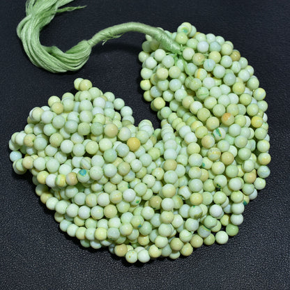 Vibrant Green Opal Smooth Round Beads - 16 Inch Wholesale Gemstone Strand For Crafting