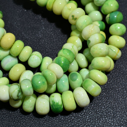 Lemon Green Opal Gemstone Beads – Smooth Rondelle 7 Inch Wholesale Strand For Jewelry Craft