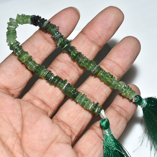Verdant Edge Vessonite Heishi Square Beads 7 inch Gemstone Wholesale Strand For Jewelry Designers