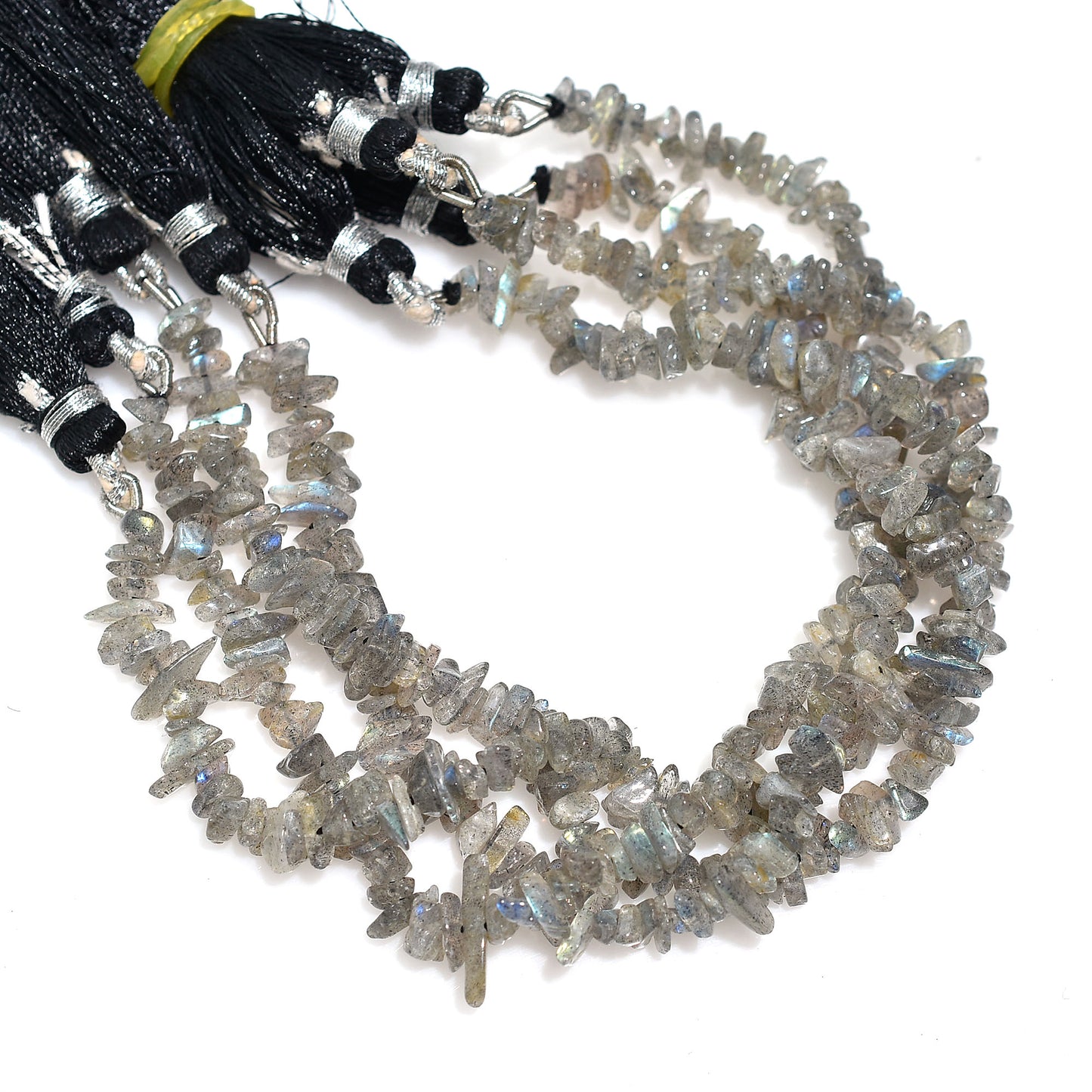 Flashy Labradorite Uncut Chip Beads – Raw Uneven Gemstone Strand For Artistic Jewelry
