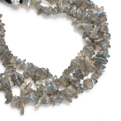Flashy Labradorite Uncut Chip Beads – Raw Uneven Gemstone Strand For Artistic Jewelry