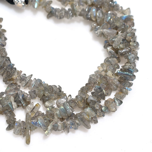 Flashy Labradorite Uncut Chip Beads – Raw Uneven Gemstone Strand For Artistic Jewelry