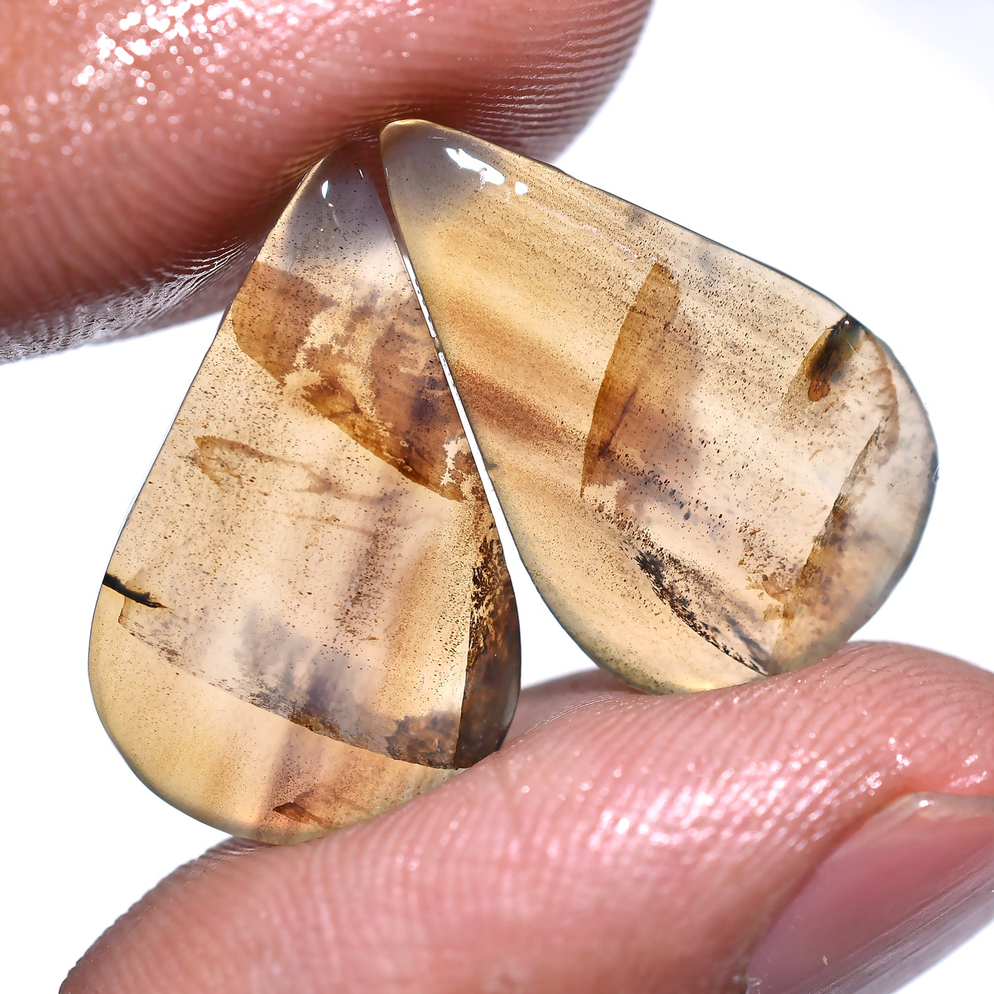 Genuine Montana Agate Stone Pair – Wholesale Gemstone Matched Pair for Earring