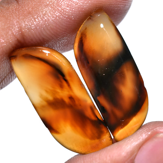 Wholesale Montana Treasure Agate Pair – Translucent Gemstone Set for Custom Jewelry