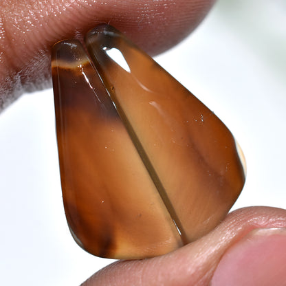 Montana Mist Agate Pair – Cloudy Translucent Gemstone Pair for Artisan Earring