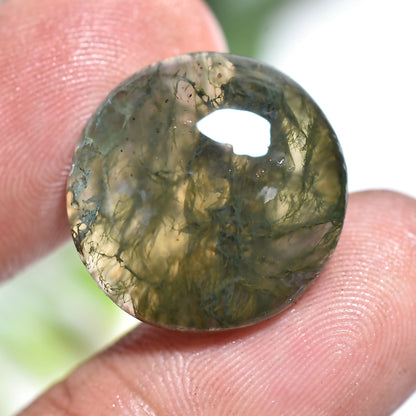Round Natural Moss Agate Gemstone | Wholesale Smooth Polished Crystal for Pendant & Jewelry Making