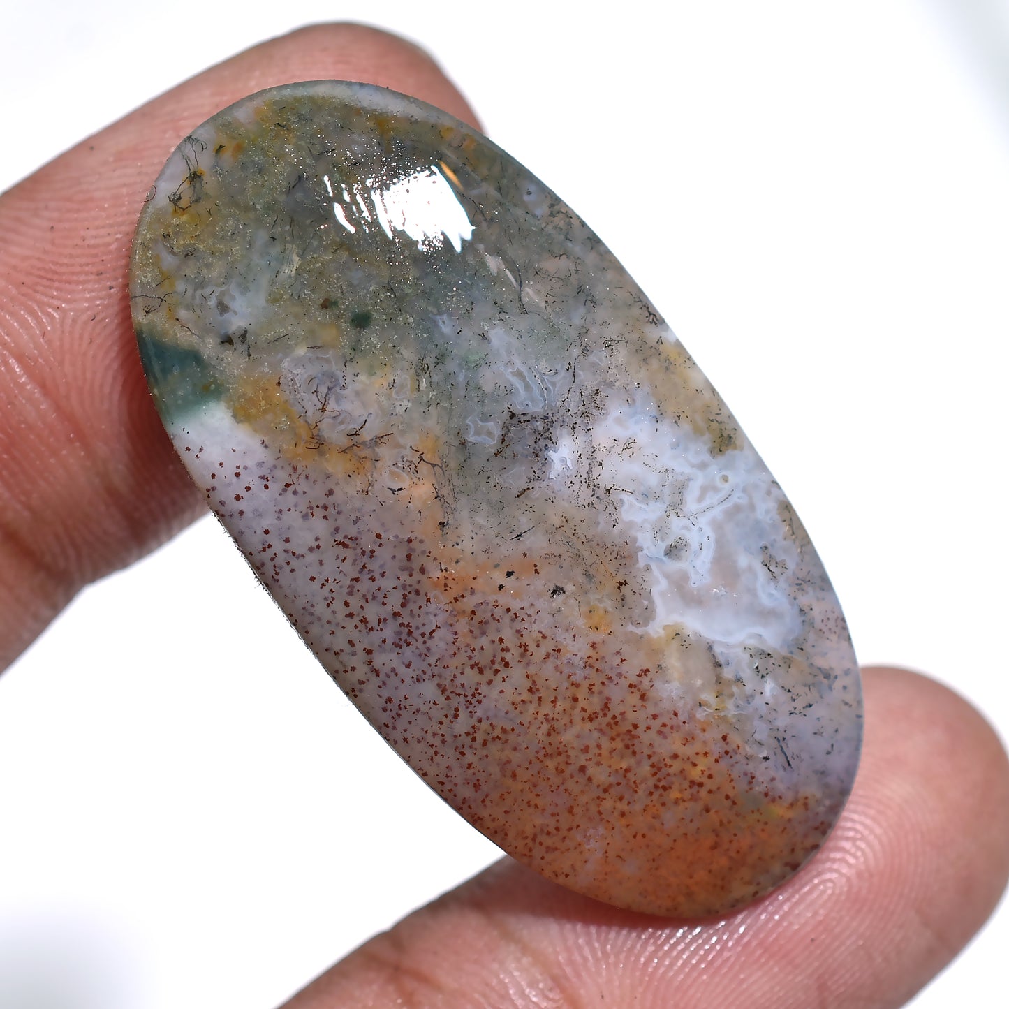Natural Moss Agate Cabochon – Wholesale Loose Gemstone for Jewelry Designers