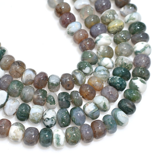 Misty Forest Moss Agate Smooth Rondelle Beads – Wholesale  Gemstones for Jewelry