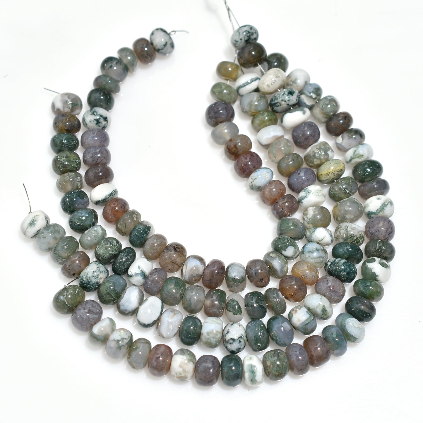 Misty Forest Moss Agate Smooth Rondelle Beads – Wholesale  Gemstones for Jewelry
