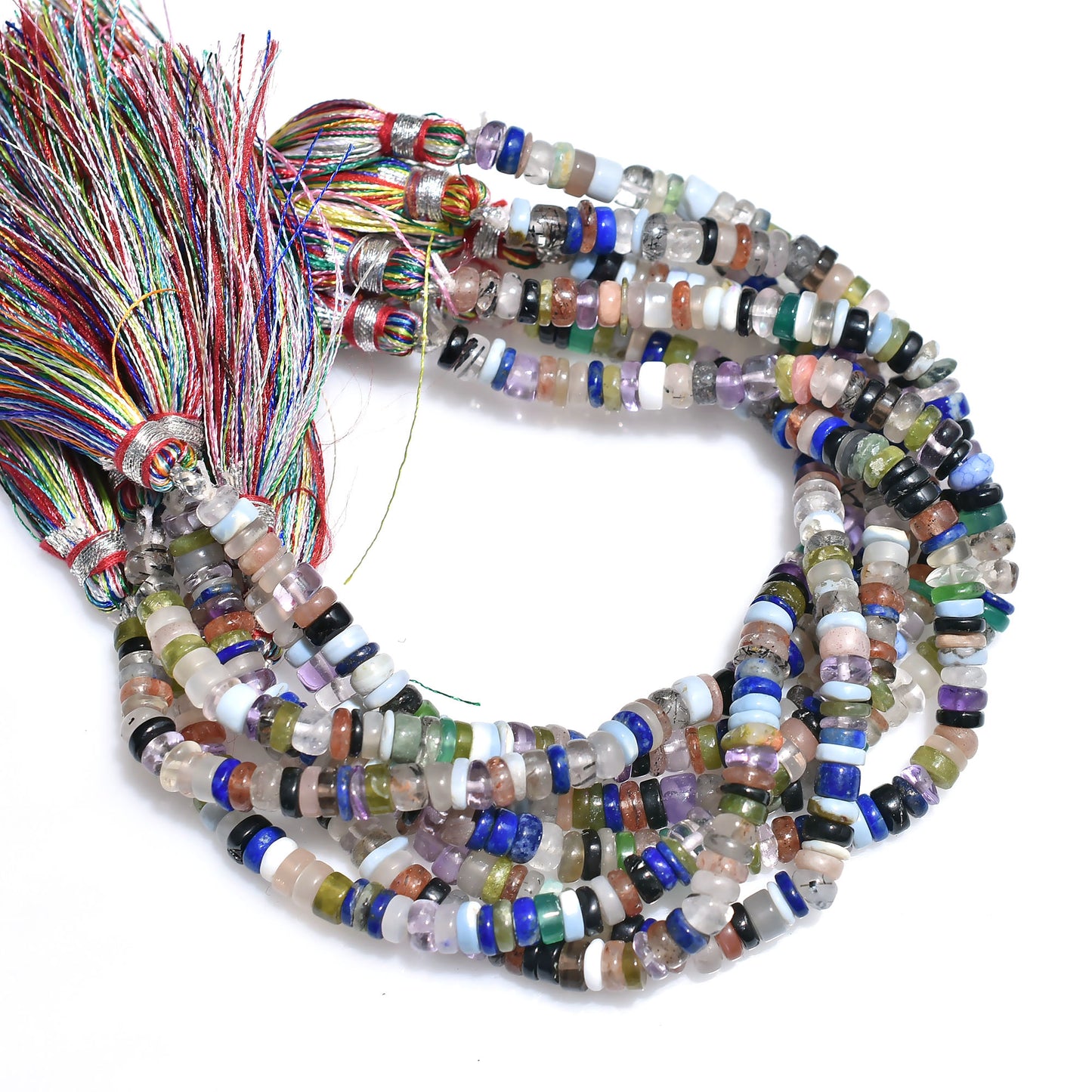 Natural Multi Disco Heishi Tyre Smooth Beads – Wholesale Polished Gemstone Strand For Beaded Accessories