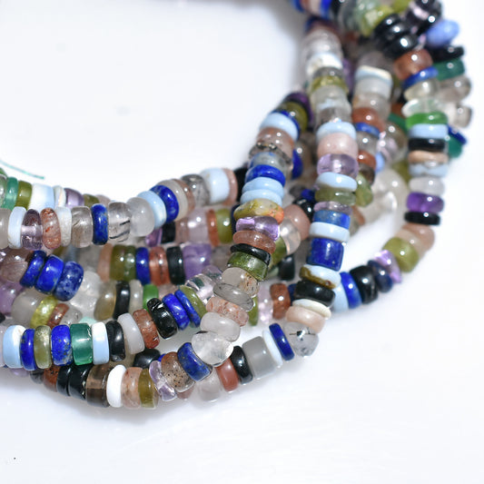 Natural Multi Disco Heishi Tyre Smooth Beads – Wholesale Polished Gemstone Strand For Beaded Accessories