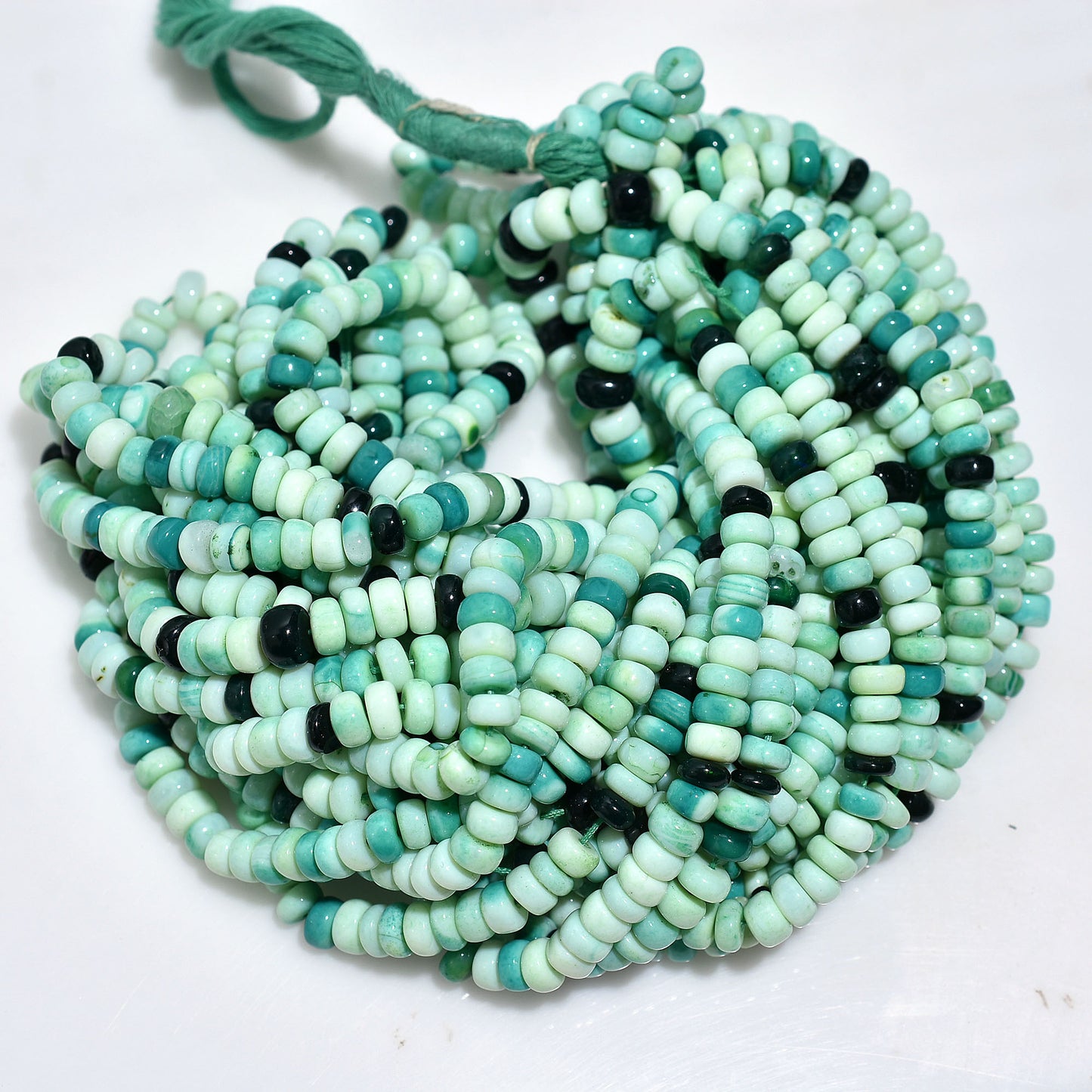 Elegant Multi-Green Opal Rondelle Beads – Gemstone Beads for Jewelry Crafting