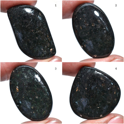 Natural Nuummite Cabochon – Unique Dark Gemstone for Jewelry Making
