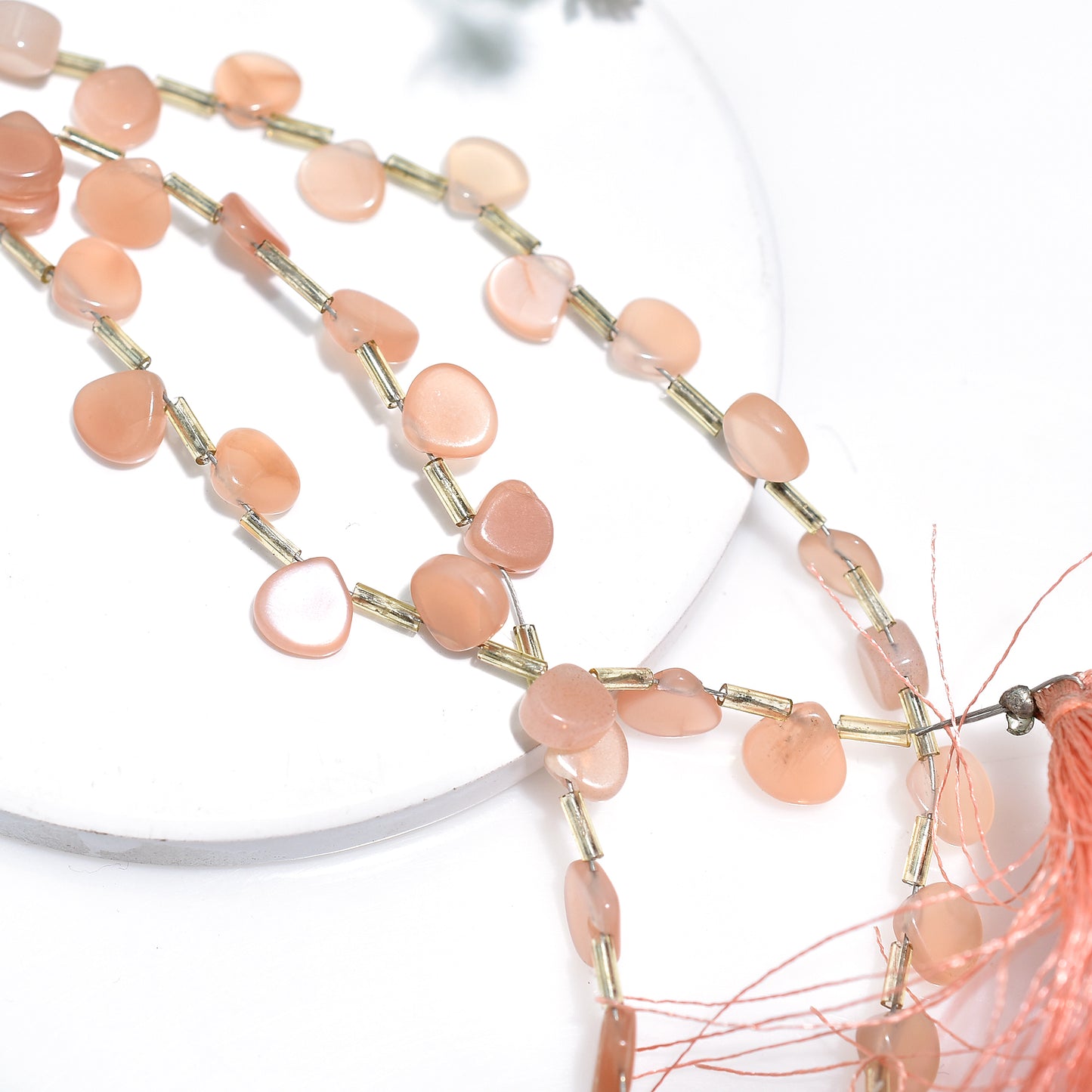Sunset Dewdrops Shape Peach Moonstone Beads – Wholesale Gemstones for Jewelry