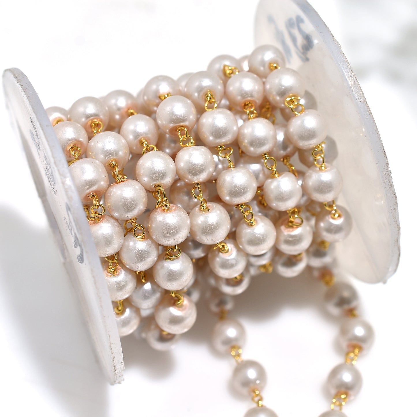 Classic Soft Pearl Rosary - Wholesale Gold Plating Bead Chain Lot For DIY Jewelry & Crafts