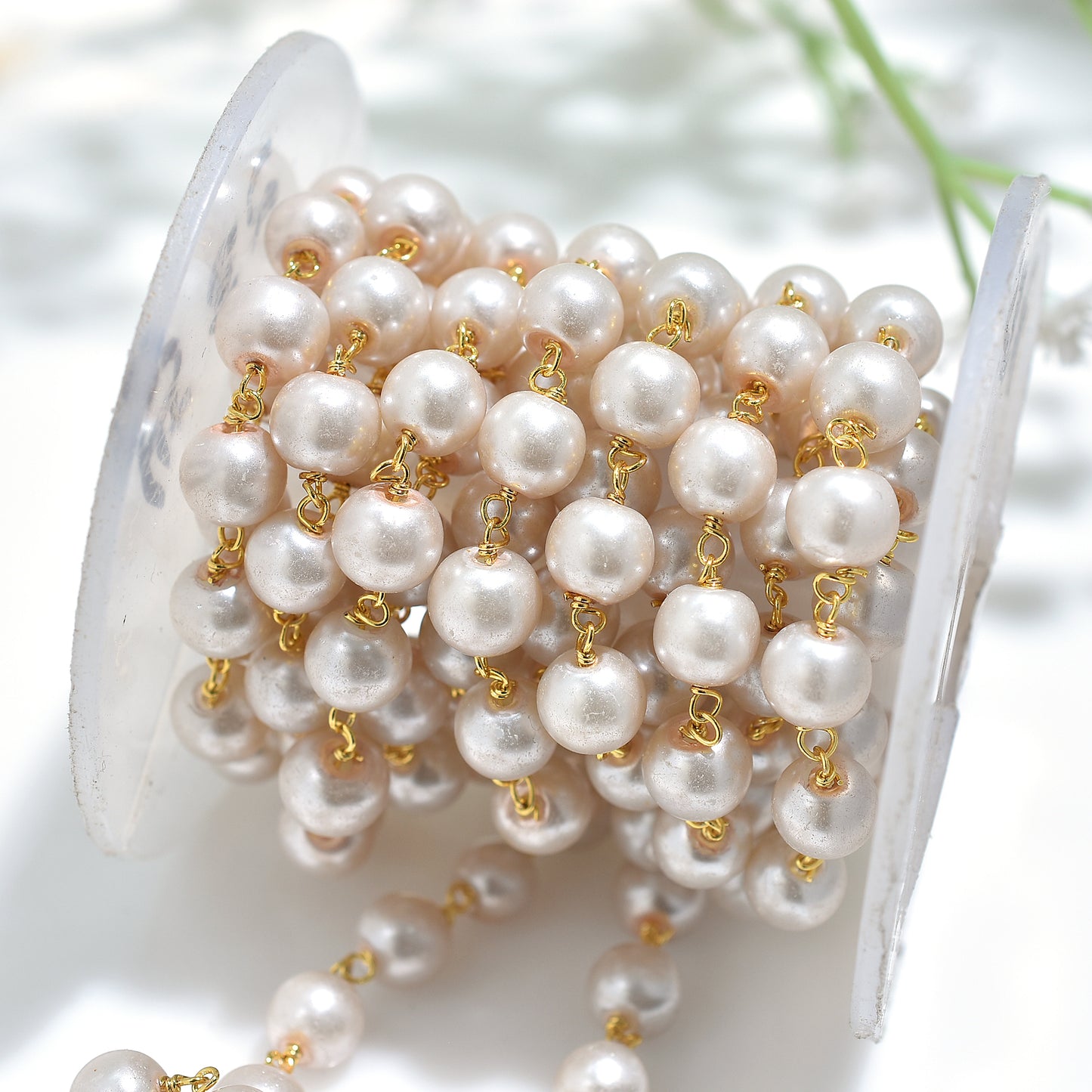 Classic Soft Pearl Rosary - Wholesale Gold Plating Bead Chain Lot For DIY Jewelry & Crafts