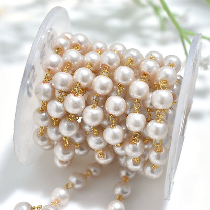 Classic Soft Pearl Rosary - Wholesale Gold Plating Bead Chain Lot For DIY Jewelry & Crafts