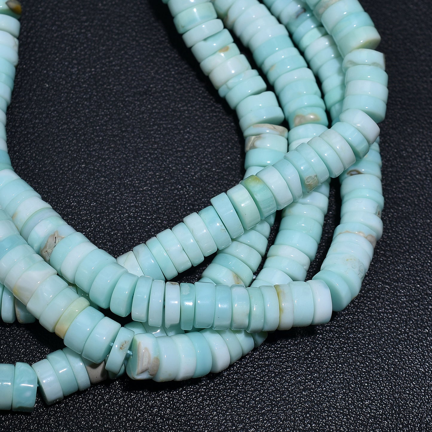 Genuine Peru Opal Smooth Heishi Tyre Beads – 16 Inch Wholesale Gemstone Strand For Handcrafted Jewelry