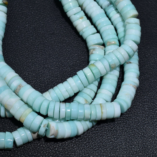 Genuine Peru Opal Smooth Heishi Tyre Beads – 16 Inch Wholesale Gemstone Strand For Handcrafted Jewelry