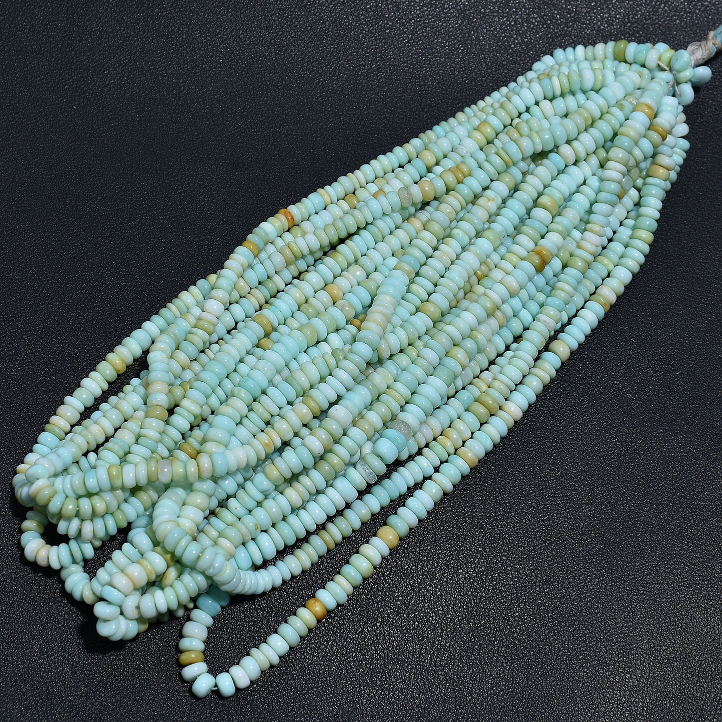 Natural Peruvian Opal Beads Strand – Green Blue Rondelle Gemstone for Jewelry