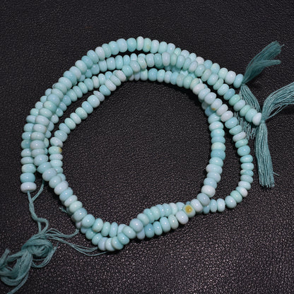 Elegant Peru Opal Rondelle Beads – Dreamy Gemstones for DIY Jewelry Projects