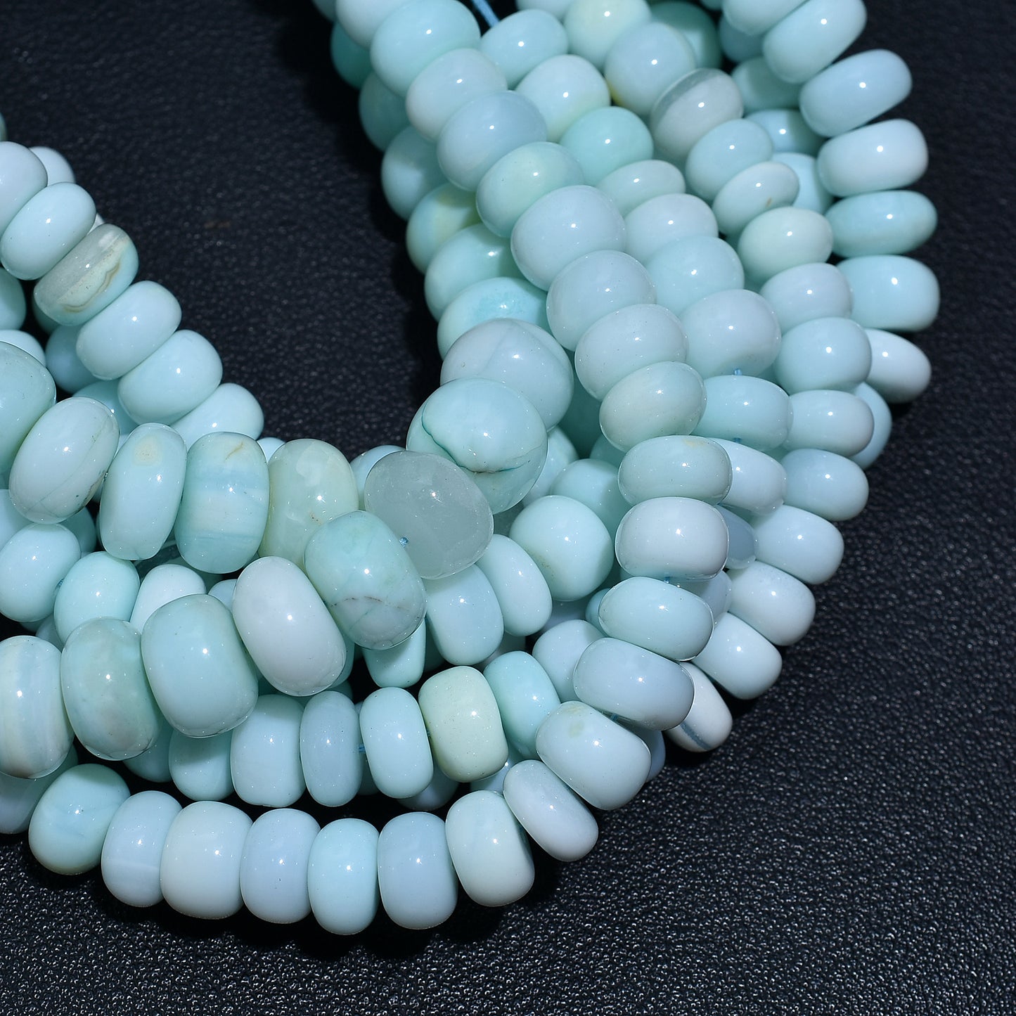 Premium Peru Opal Rondelle Cut Beads – Soft Pastel Gemstones for Jewelry Designers