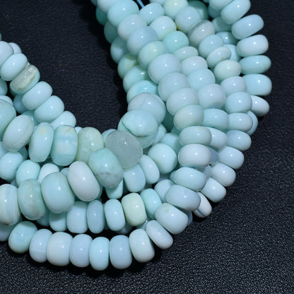 Premium Peru Opal Rondelle Cut Beads – Soft Pastel Gemstones for Jewelry Designers