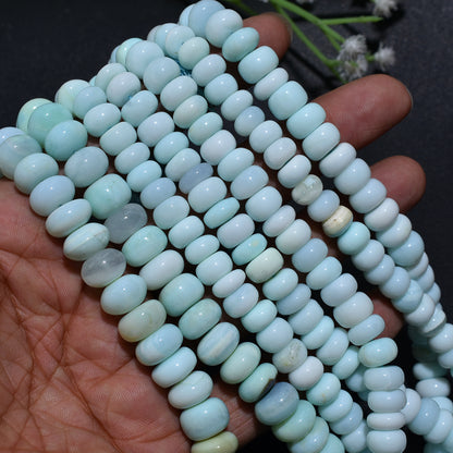 Premium Peru Opal Rondelle Cut Beads – Soft Pastel Gemstones for Jewelry Designers