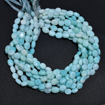 Sky Blue Peruvian Opal Smooth Nugget Beads – 12 inch Natural Wholesale Gemstone Strand For Jewelry Craft