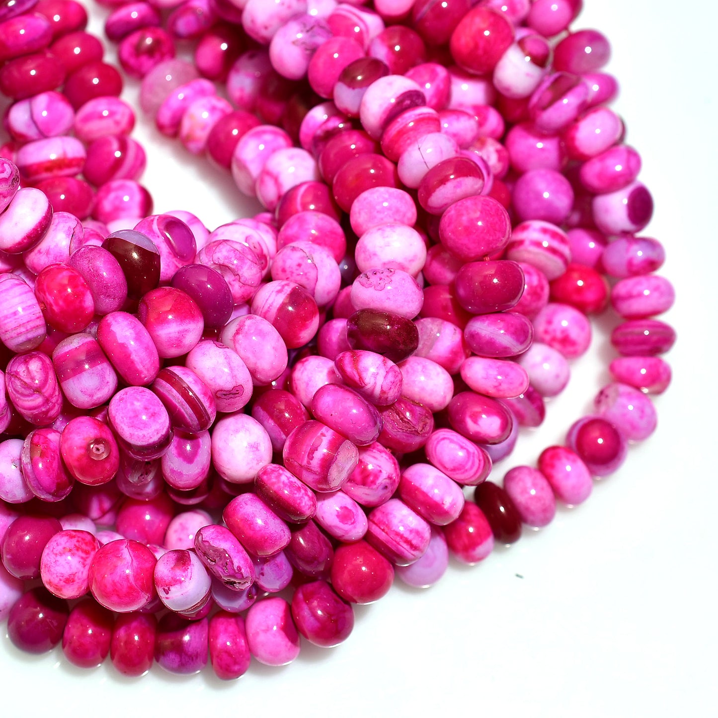 Rich Dark Pink Opal Beads – Smooth Polished Beads for Custom Gemstone Jewelry