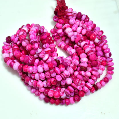 Rich Dark Pink Opal Beads – Smooth Polished Beads for Custom Gemstone Jewelry