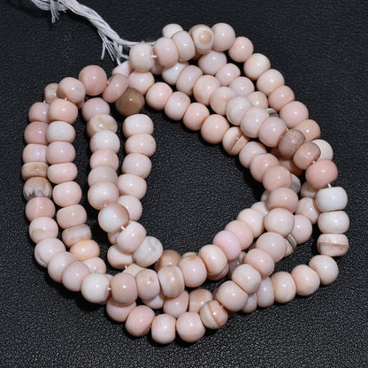 Soft Pink Boulder Opal Rondelle Gemstone Beads – 15 inch Wholesale Strand For Jewelry Designers
