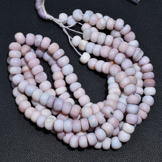 Orchid Aura Pink Opal Gemstone Beads – Smooth Rondelle Wholesale Strand For Jewelry Designers