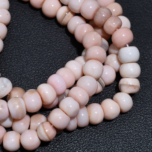 Soft Pink Boulder Opal Rondelle Gemstone Beads – 15 inch Wholesale Strand For Jewelry Designers