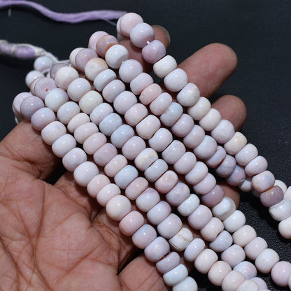 Orchid Aura Pink Opal Gemstone Beads – Smooth Rondelle Wholesale Strand For Jewelry Designers
