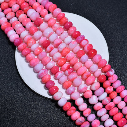 Blush Pink Opal Smooth Rondelle Beads 16 Inch Gemstone Strand, Wholesale String For Jewelry Designers