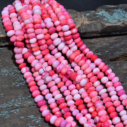 Blush Pink Opal Smooth Rondelle Beads 16 Inch Gemstone Strand, Wholesale String For Jewelry Designers
