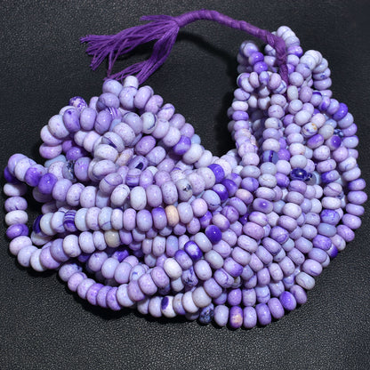 Ethereal Purple Opal Smooth Rondelle Gemstone Beads – 16 Inch Strand Wholesale For Beading & Crafts