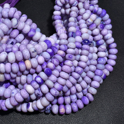 Ethereal Purple Opal Smooth Rondelle Gemstone Beads – 16 Inch Strand Wholesale For Beading & Crafts